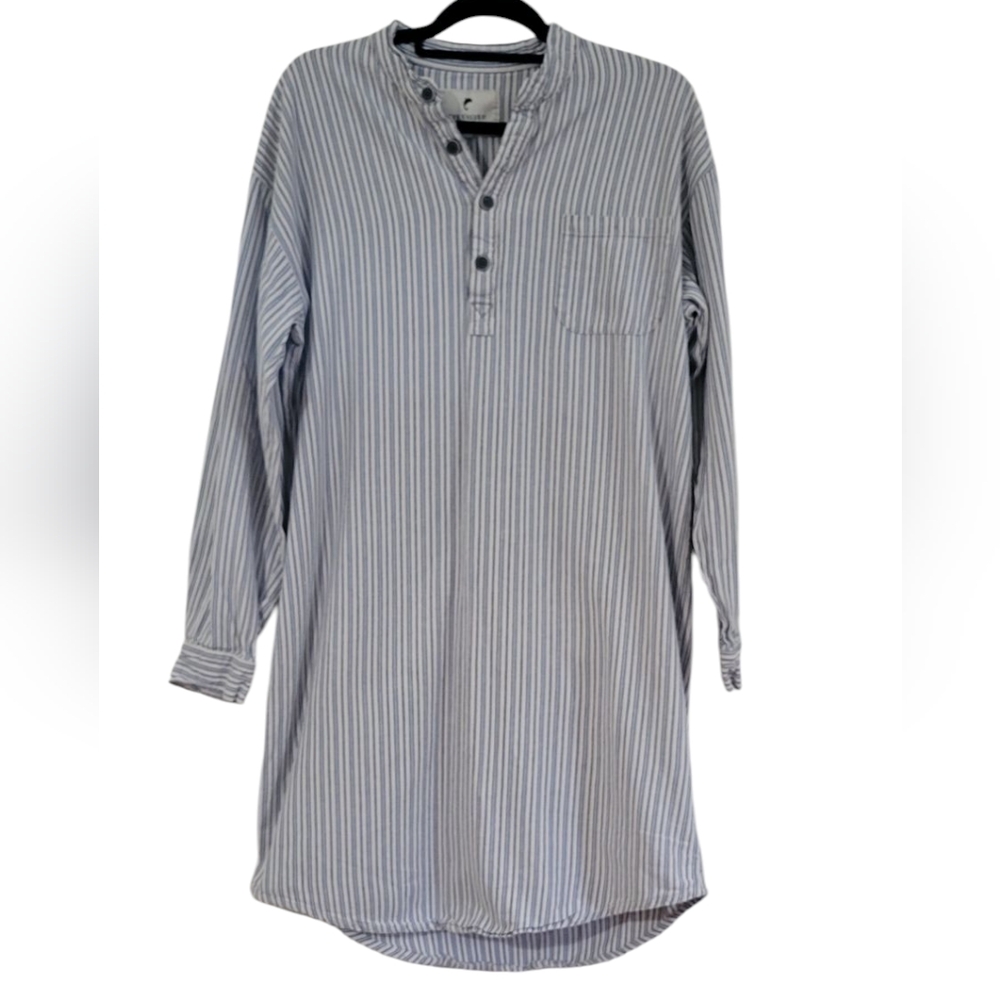 Lee Valley Ireland Striped Flannel Nightshirt Size M